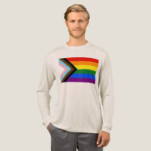 SlipperyJoe's Progress Pride Flag sechs klassische Tri-Blend Shirt