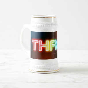 SlipperyJoe's pulsierender regenbogenartiger Farbv Bierglas