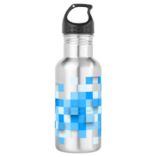 SlipperyJoe's Quadrate Kunstwerk Mosaik modern dre Edelstahlflasche
