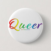SlipperyJoe's quee Stolzfarben Wort bunt vib Button (Vorderseite)