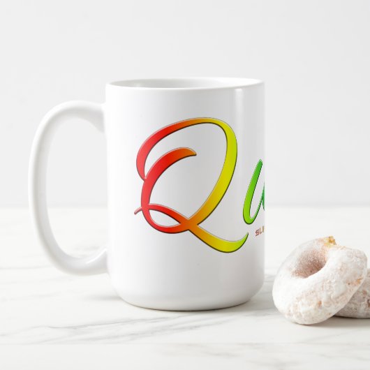 SlipperyJoe's quee Stolzfarben Wort bunt vib Kaffeetasse (Mit Donut)