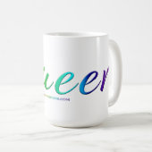 SlipperyJoe's quee Stolzfarben Wort bunt vib Kaffeetasse (VorderseiteRechts)