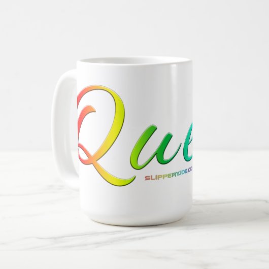 SlipperyJoe's quee Stolzfarben Wort bunt vib Kaffeetasse (Vorderseite Links)