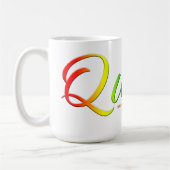 SlipperyJoe's quee Stolzfarben Wort bunt vib Kaffeetasse (Links)