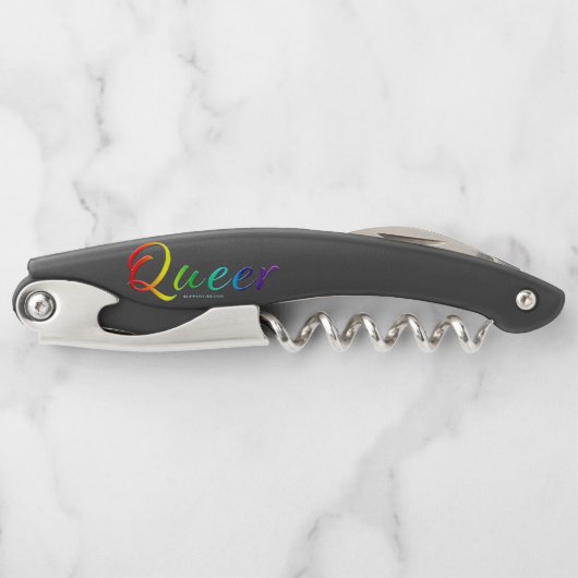 SlipperyJoe's quee Stolzfarben Wort bunt vib Kellnermesser (Vorderseite)