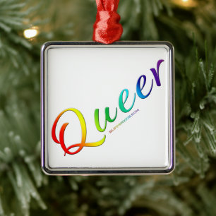 SlipperyJoe's quee Stolzfarben Wort bunt vib Ornament Aus Metall