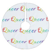 SlipperyJoe's quee Stolzfarben Wort bunt vib Polyester Weihnachtsbaumdecke (Vorderseite)