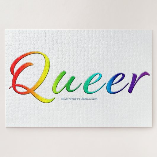 SlipperyJoe's quee Stolzfarben Wort bunt vib Puzzle (Horizontal)