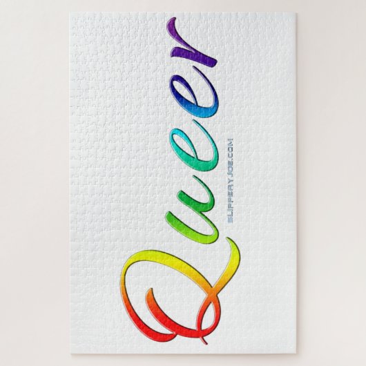 SlipperyJoe's quee Stolzfarben Wort bunt vib Puzzle (Vertikal)