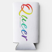 SlipperyJoe's quee Stolzfarben Wort bunt vib Selters Dosenkühler (Rückseite)