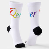 SlipperyJoe's quee Stolzfarben Wort bunt vib Socken (Gewinkelt)