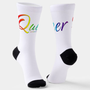 SlipperyJoe's quee Stolzfarben Wort bunt vib Socken