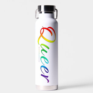 SlipperyJoe's quee Stolzfarben Wort bunt vib Trinkflasche