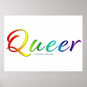 SlipperyJoe's queere Stolzfarben Wort stolzes Symb Poster