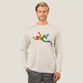 SlipperyJoe's rainbow gradient frog vibrant amphib Tri-Blend Shirt (Volle Vorderseite)