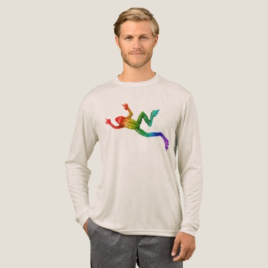 SlipperyJoe's rainbow gradient frog vibrant amphib Tri-Blend Shirt (Volle Vorderseite)