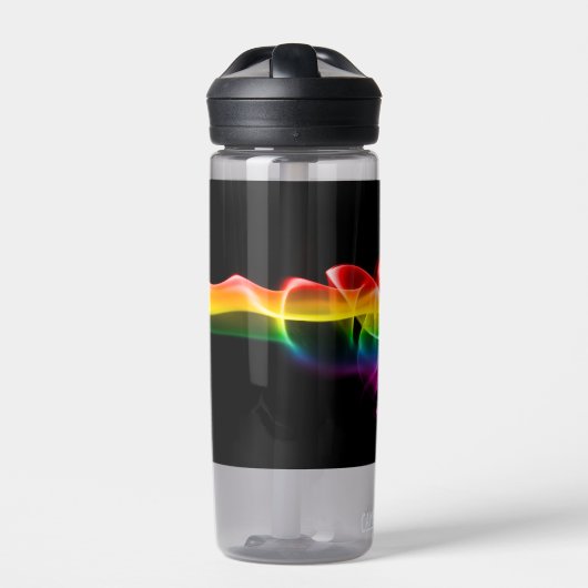 SlipperyJoe's rauchdämpfende Rippelfarben Regenbog Trinkflasche (Vorderseite)