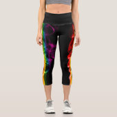 SlipperyJoe's rauchlebendige Regenbogenfarben feie Capri Leggings (Vorderseite)
