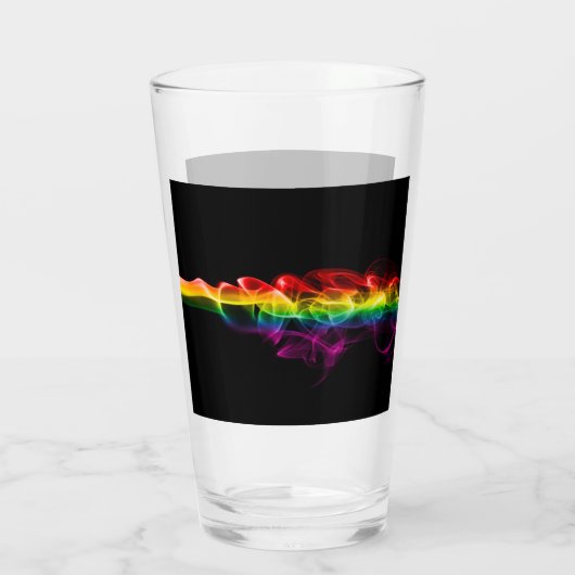 SlipperyJoe's rauchlebendige Regenbogenfarben feie Glas (Rückseite)