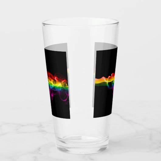 SlipperyJoe's rauchlebendige Regenbogenfarben feie Glas (Links)