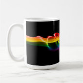 SlipperyJoe's rauchlebendige Regenbogenfarben feie Kaffeetasse (Links)