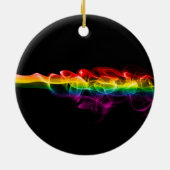 SlipperyJoe's rauchlebendige Regenbogenfarben feie Keramik Ornament (Hinten)