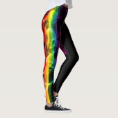 SlipperyJoe's rauchlebendige Regenbogenfarben feie Leggings (Rechts)