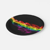SlipperyJoe's rauchlebendige Regenbogenfarben feie Pappteller (Schrägansicht)