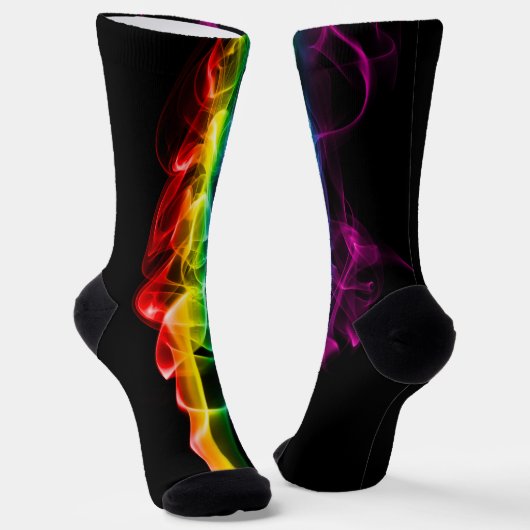 SlipperyJoe's rauchlebendige Regenbogenfarben feie Socken (Gewinkelt)