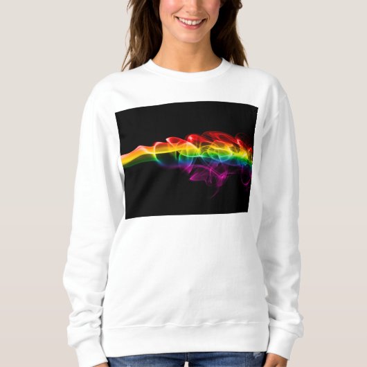 SlipperyJoe's rauchlebendige Regenbogenfarben feie Sweatshirt (Vorderseite)