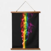 SlipperyJoe's rauchlebendige Regenbogenfarben feie Wandteppich Mit Holzrahmen (Vorderseite)