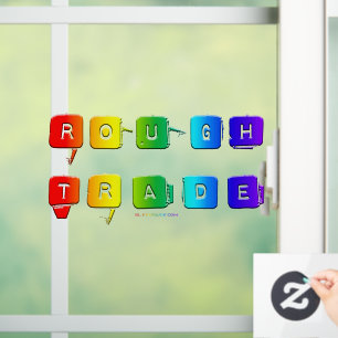 SlipperyJoe's rauer Handel queere Pop-Typografie S Fensteraufkleber
