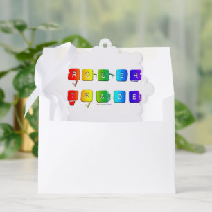 SlipperyJoe's rauer Handel queere Pop-Typografie S Ornament Karte