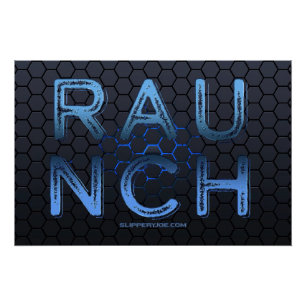 SlipperyJoe's raunch metallischen großen blauen Bu Poster