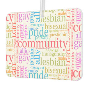 SlipperyJoe's Regenbogen-LGBTQ+-Community-Wortwolk Autolufterfrischer