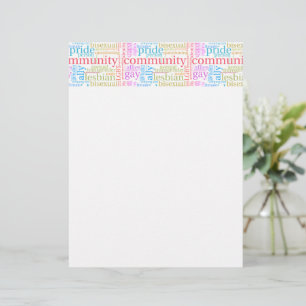 SlipperyJoe's Regenbogen-LGBTQ+-Community-Wortwolk Briefbogen