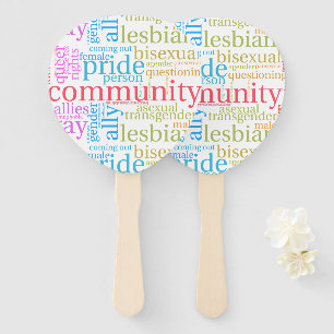 SlipperyJoe's Regenbogen-LGBTQ+-Community-Wortwolk Fächer