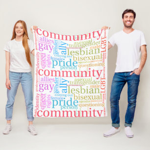 SlipperyJoe's Regenbogen-LGBTQ+-Community-Wortwolk Fleecedecke