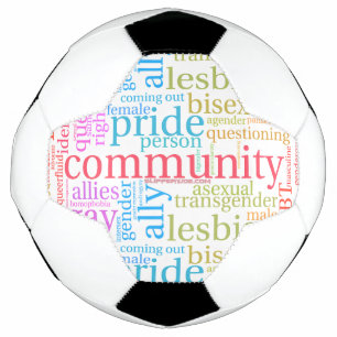 SlipperyJoe's Regenbogen-LGBTQ+-Community-Wortwolk Fußball