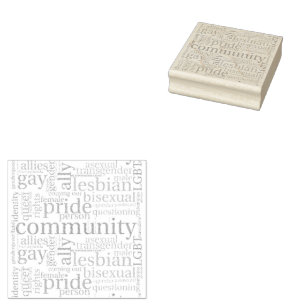 SlipperyJoe's Regenbogen-LGBTQ+-Community-Wortwolk Gummistempel