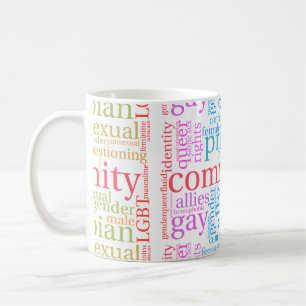 SlipperyJoe's Regenbogen-LGBTQ+-Community-Wortwolk Kaffeetasse