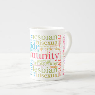 SlipperyJoe's Regenbogen-LGBTQ+-Community-Wortwolk Porzellantasse