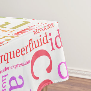 SlipperyJoe's Regenbogen-LGBTQ+-Community-Wortwolk Tischdecke