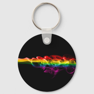 SlipperyJoe's Regenbogen-Rauch-Dampf-Wellen-Regenb Schlüsselanhänger