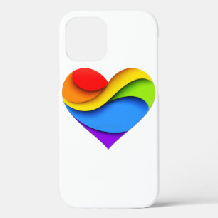 SlipperyJoe's Regenbogen-Schicht-Herzform rot oran Case-Mate iPhone Hülle