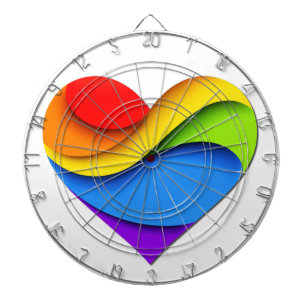 SlipperyJoe's Regenbogen-Schicht-Herzform rot oran Dartscheibe