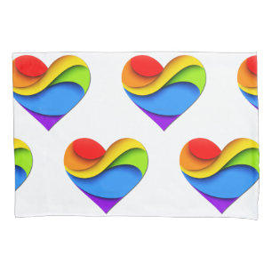 SlipperyJoe's Regenbogen-Schichten-Herzform rot or Kissenbezug