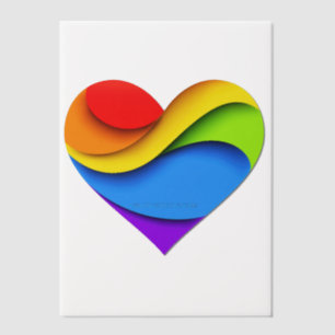 SlipperyJoe's Regenbogen-Schichten-Herzform rot or Pergament Einladungen
