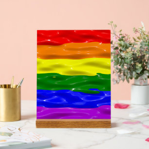 SlipperyJoe's Regenbogenfarben glänzen Flüssigkeit Acrylschild