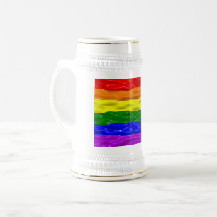 SlipperyJoe's Regenbogenfarben glänzen Flüssigkeit Bierglas